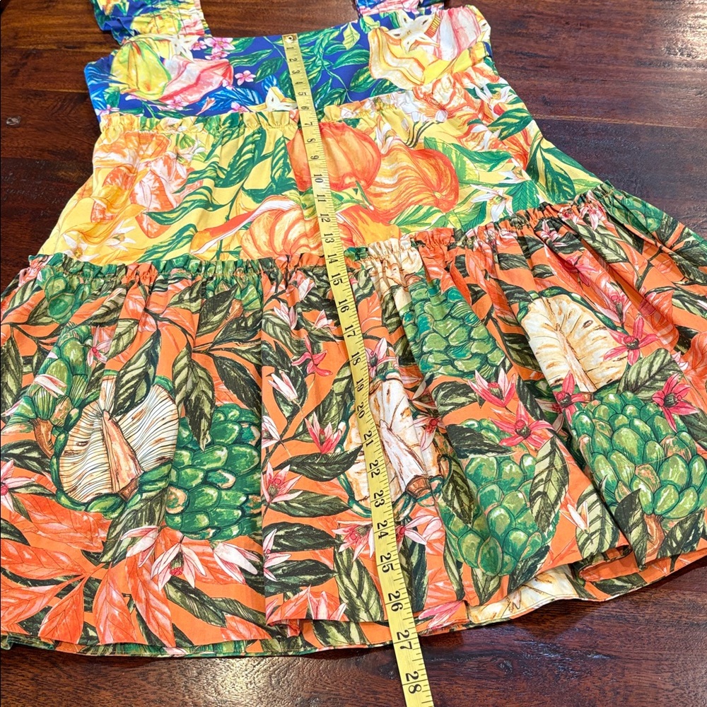 FARM Rio Caipirinha Mini Dress Tropical Print Ruffle Tiered Sundress size Small - Picture 10 of 13